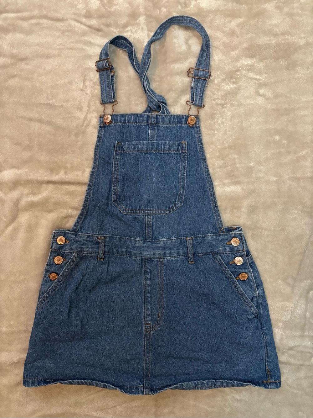 Forever 21 Girls Denim Overall Skirt - Blue
